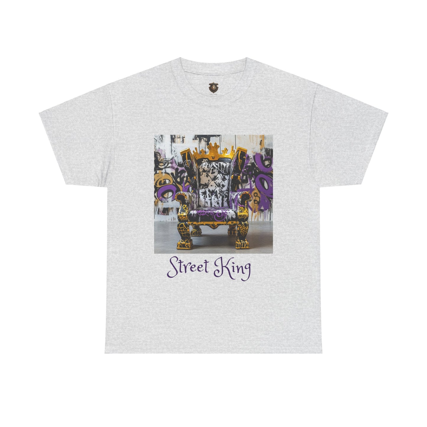 "Street Throne" T-Shirt – 100% Cotton, Graffiti-Inspired Throne Design