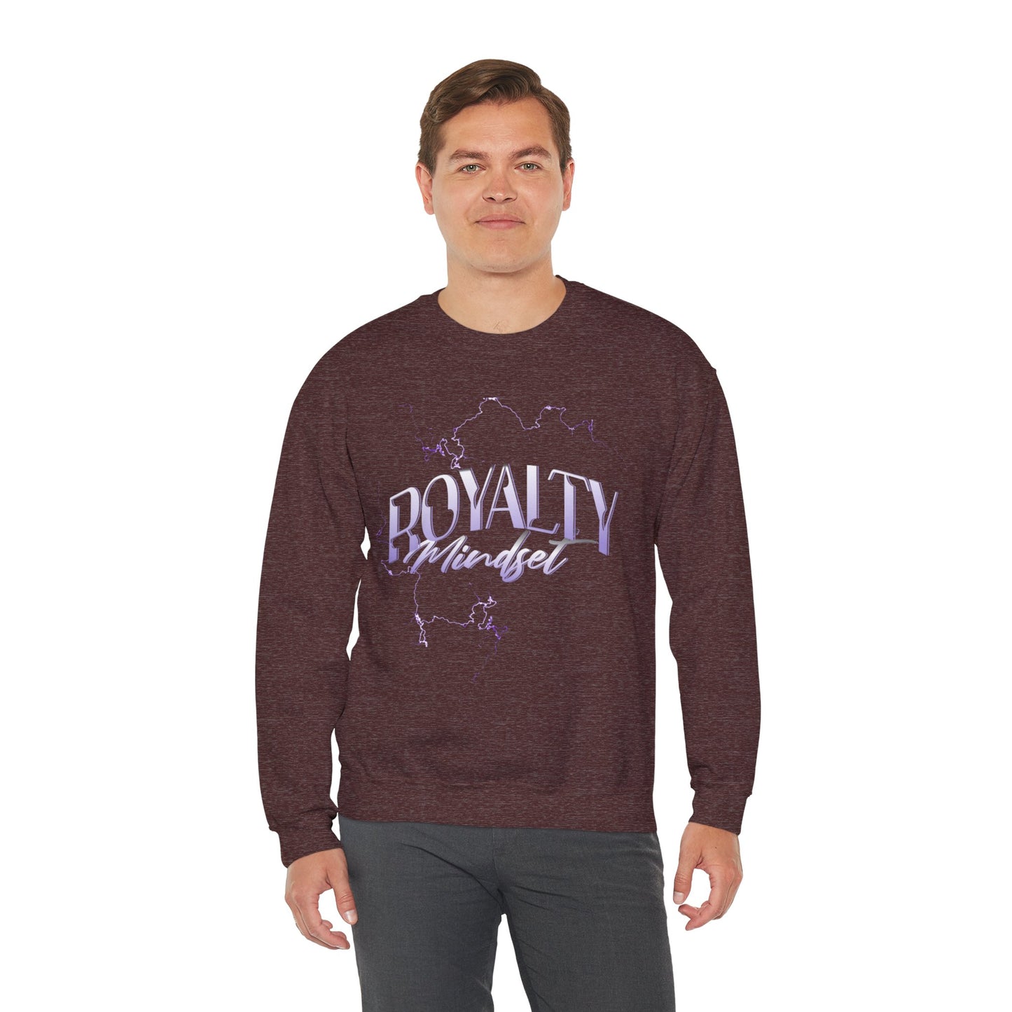 "Royalty Mindset" Crewneck Sweatshirt – Sustainable Cotton, Bold Abstract Design