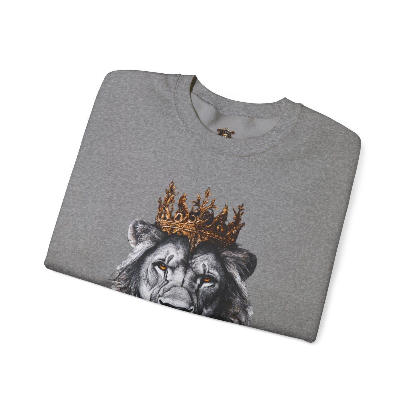 "Fierce Royalty" Sweatshirt – Durable Cotton, Golden Crown Lion Design