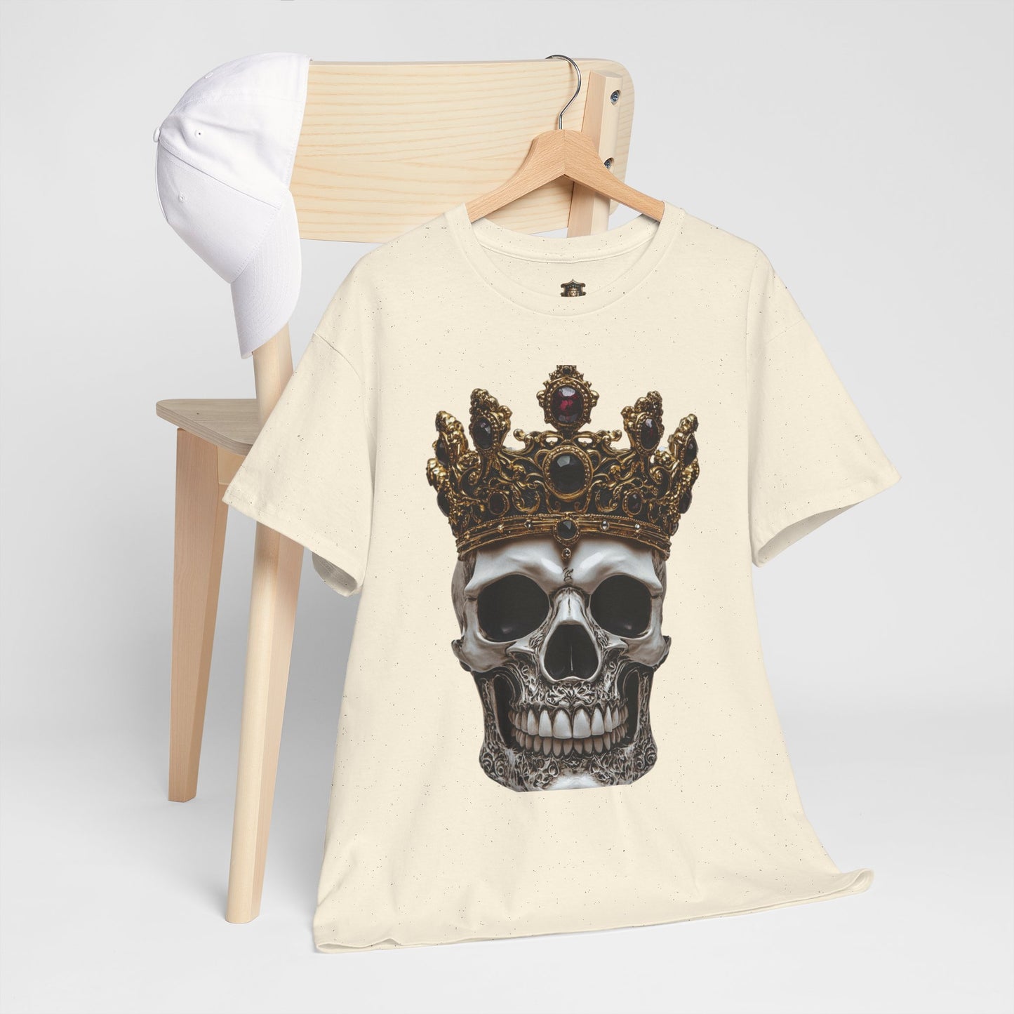 "Crowned Skull" T-Shirt – 100% Cotton, Bold Skull & Crown Desig