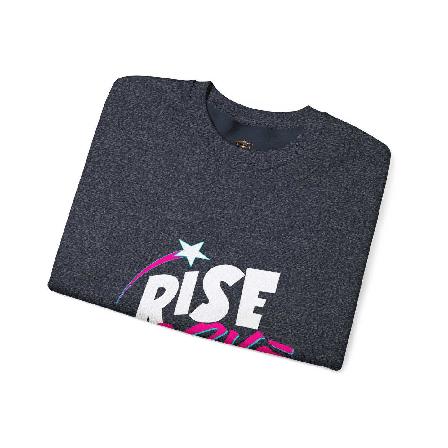 "Rise Above" Crewneck Sweatshirt – Sustainable Cotton Heavy Blend™, Shooting Star Design