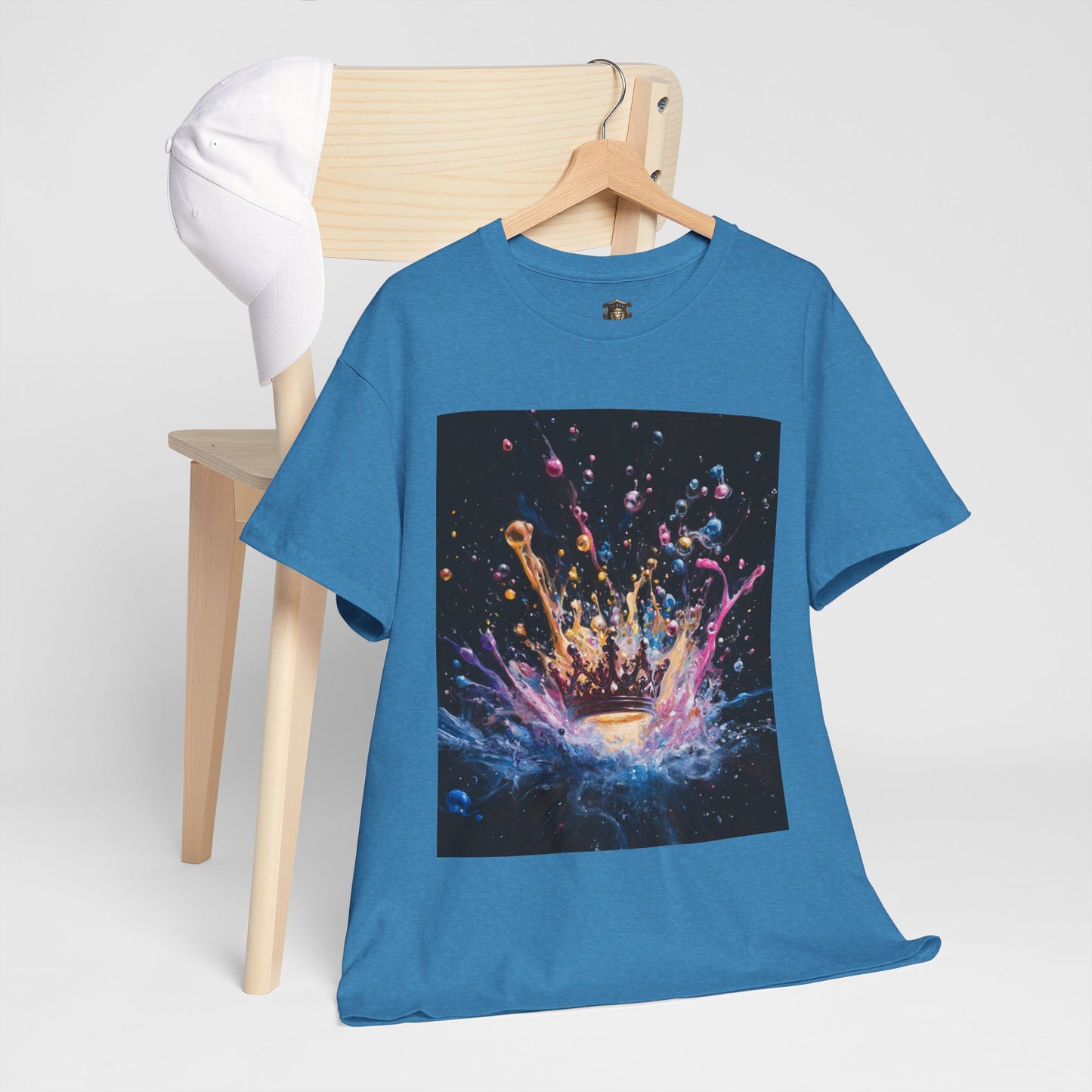 "Vibrant Crown" T-Shirt – 100% Cotton - Colorful Artistic Design for Creative Kings