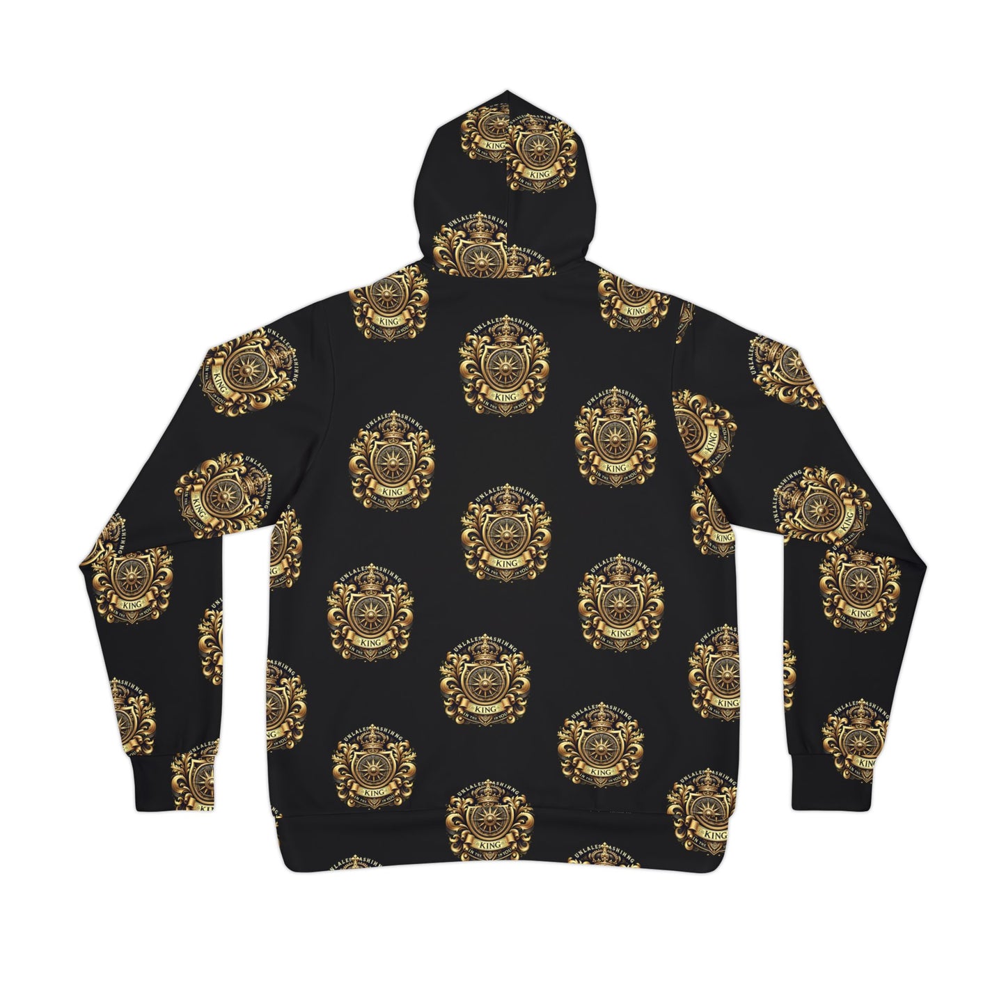 Luxurious Gold Pattern Athletic Hoodie - Stylish Sportswear for Trendsetters