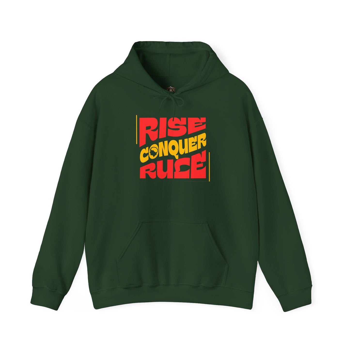 "Rise. Conquer. Rule." Hoodie – Cotton-Poly Blend, Motivational Sweatshirt for Everyday Empowerment