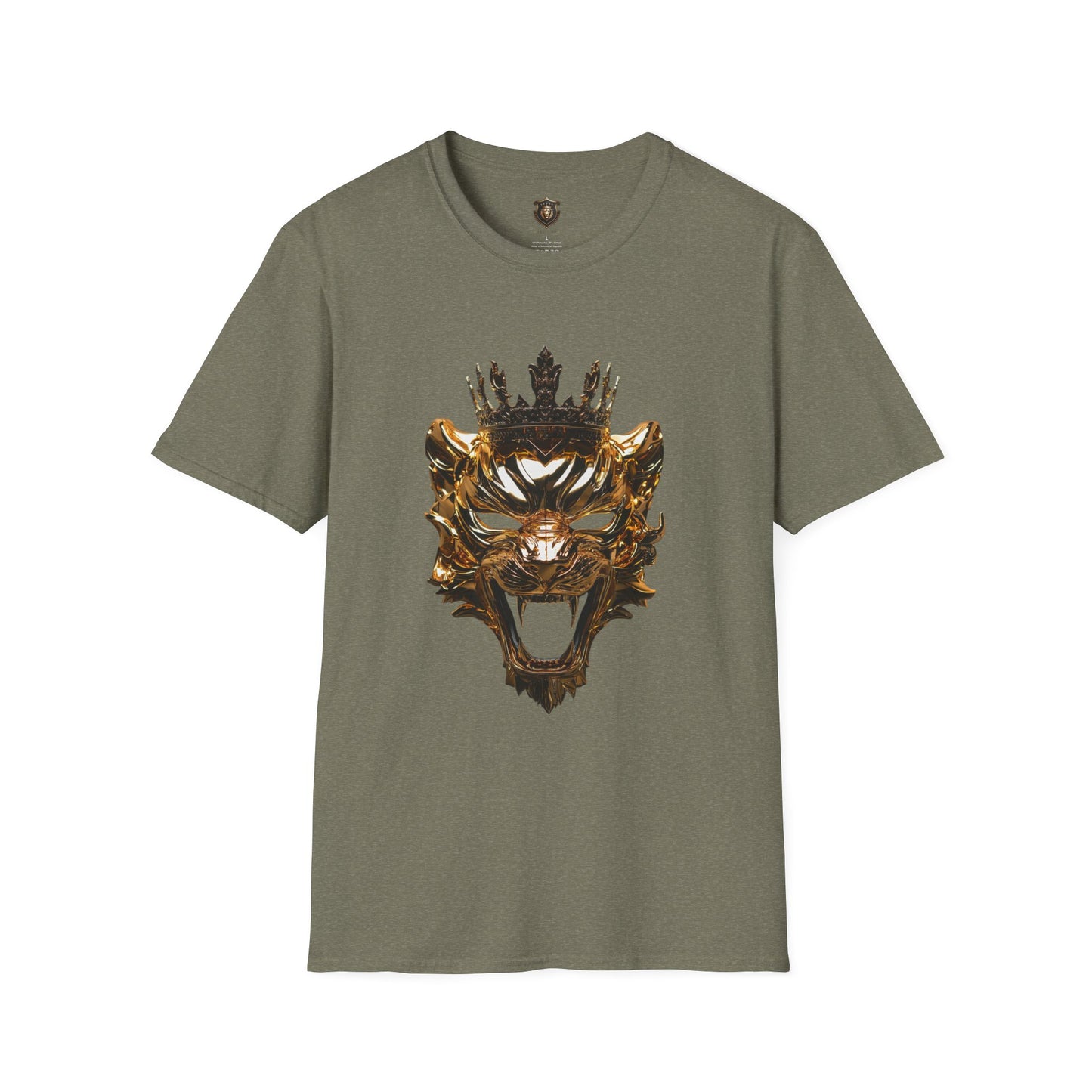 "Regal Mask" Graphic T-Shirt – 100% Cotton, Bold Lion Mask & Crown Design